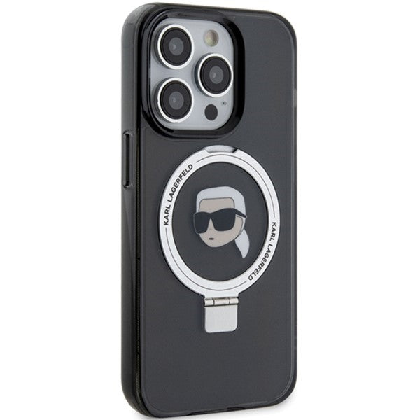 Karl Lagerfeld KLHMP15XHMRSKHK iPhone 15 Pro Max 6.7" black/black hardcase Ring Stand Karl Head MagSafe