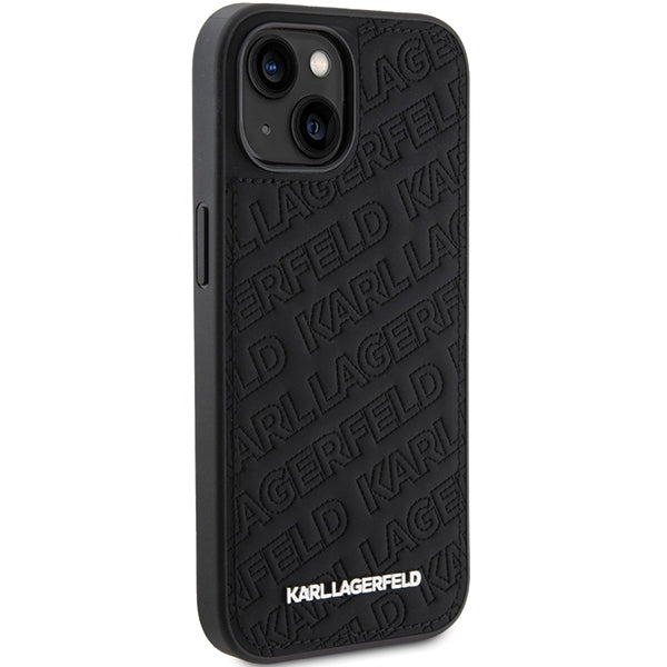Karl Lagerfeld Quilted K Pattern case for iPhone 15 Plus / 14 Plus - black