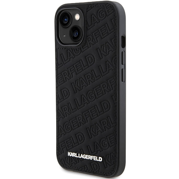 Karl Lagerfeld Quilted K Pattern case for iPhone 15 Plus / 14 Plus - black