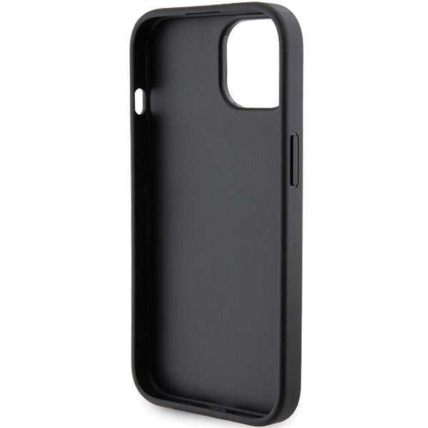 Karl Lagerfeld Gripstand Saffiano Karl&Choupette Pins case for iPhone 15 - black