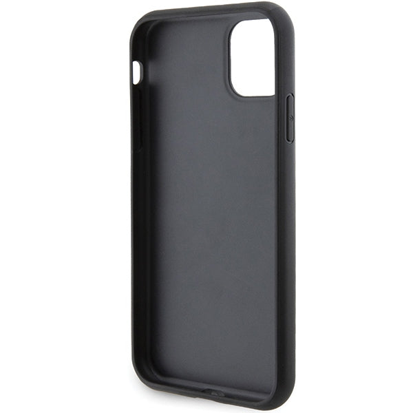 Karl Lagerfeld Gripstand Saffiano Karl&Choupette Pins case for iPhone 11 / Xr - black