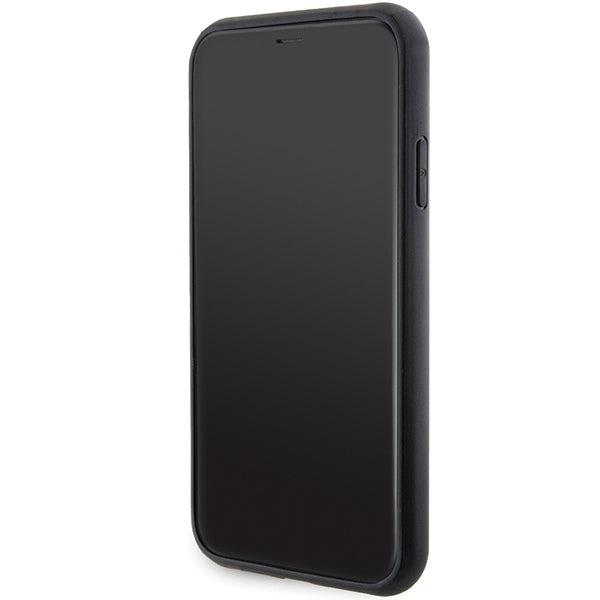 Karl Lagerfeld Gripstand Saffiano Karl&amp;Choupette Pins case for iPhone 11 / Xr - black
