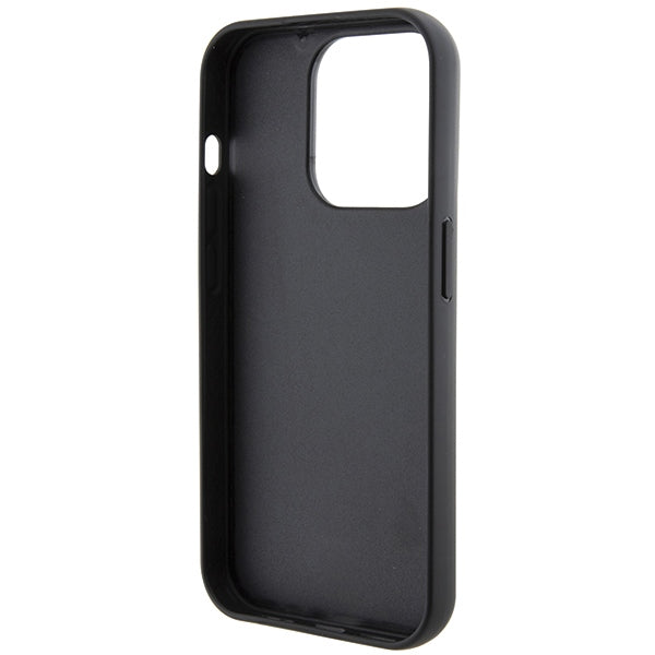 Karl Lagerfeld Gripstand Saffiano Choupette Pins case for iPhone 14 Pro Max - black