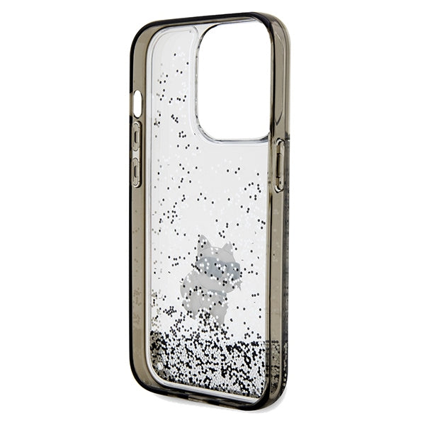 Karl Lagerfeld Liquid Glitter Choupette case for iPhone 14 Pro Max - transparent