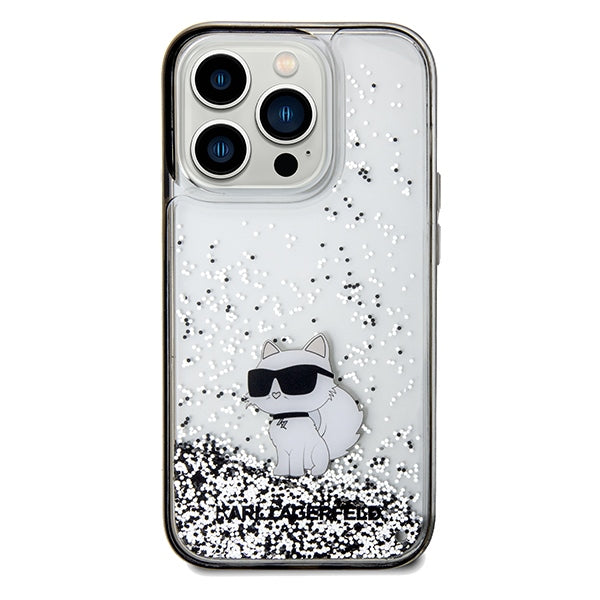 Karl Lagerfeld Liquid Glitter Choupette case for iPhone 14 Pro Max - transparent