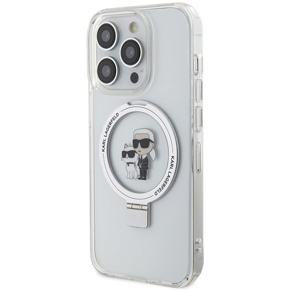 Karl Lagerfeld Ring Stand Karl&Choupette MagSafe case for iPhone 13 Pro / 13 - white