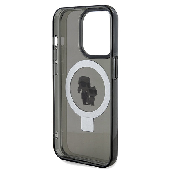 Karl Lagerfeld Ring Stand Karl&Choupette MagSafe case for iPhone 14 Pro - black