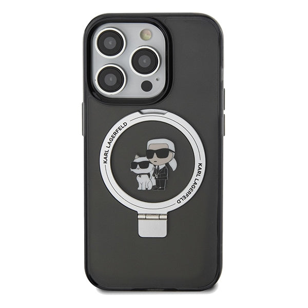 Karl Lagerfeld Ring Stand Karl&Choupette MagSafe case for iPhone 14 Pro - black