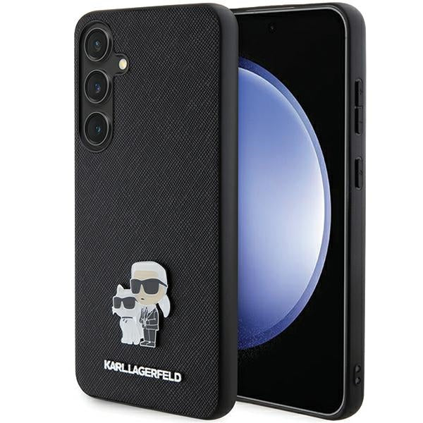 Karl Lagerfeld KLHCS24MPSAKCMPK S24+ S926 hardcase black/black Saffiano Karl &amp; Choupette Metal Pin