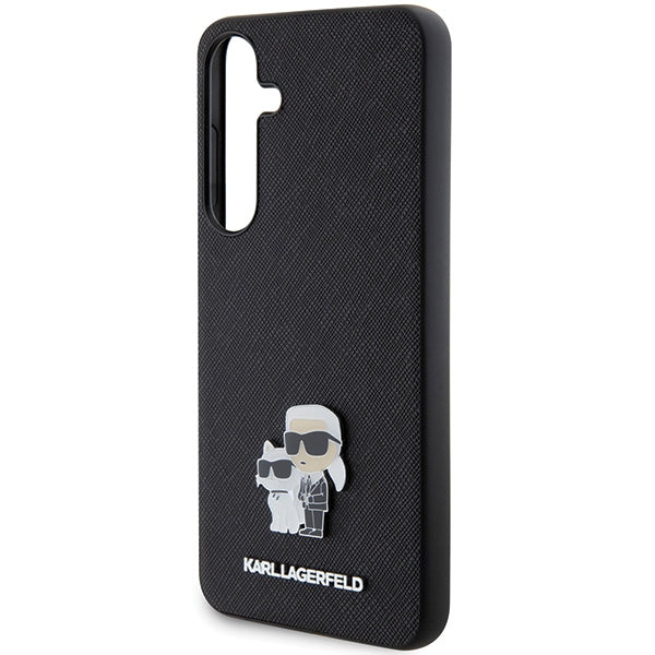 Karl Lagerfeld KLHCS24MPSAKCMPK S24+ S926 hardcase black/black Saffiano Karl &amp; Choupette Metal Pin