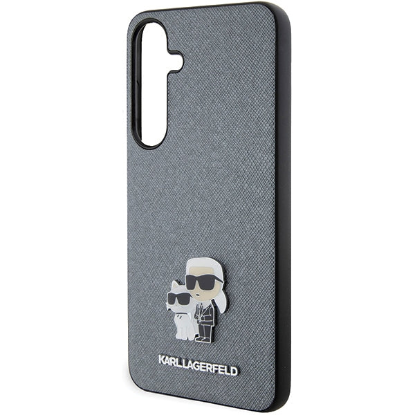 Karl Lagerfeld KLHCS24SPSAKCMPG S24 S921 hardcase gray/gray Saffiano Karl & Choupette Metal Pin