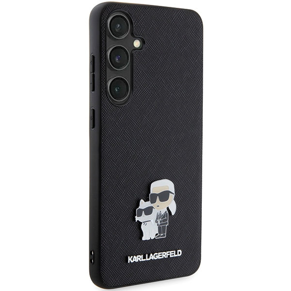 Karl Lagerfeld KLHCS24SPSAKCMPK S24 S921 hardcase black/black Saffiano Karl &amp; Choupette Metal Pin