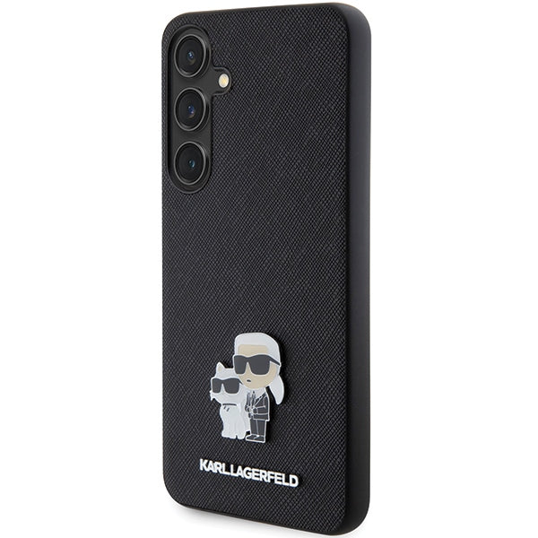 Karl Lagerfeld KLHCS24SPSAKCMPK S24 S921 hardcase black/black Saffiano Karl &amp; Choupette Metal Pin