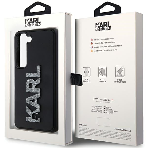 Karl Lagerfeld 3D Rubber Glitter Logo case for Samsung Galaxy S23+ - black