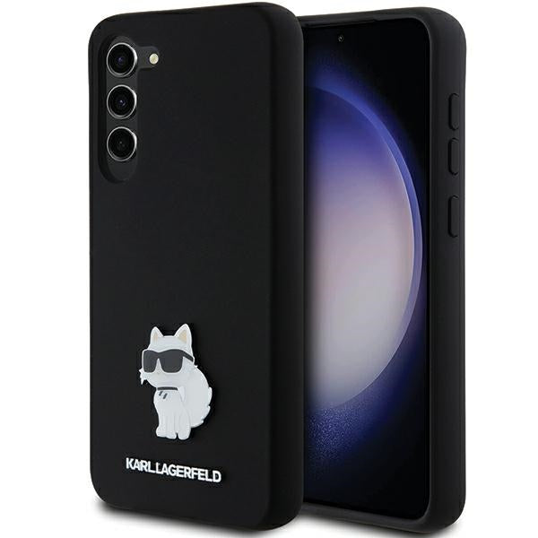 Karl Lagerfeld Silicone Choupette Metal Pin case for Samsung Galaxy S23+ - black