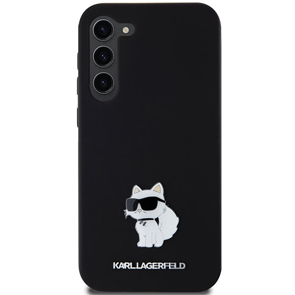 Karl Lagerfeld Silicone Choupette Metal Pin case for Samsung Galaxy S23+ - black