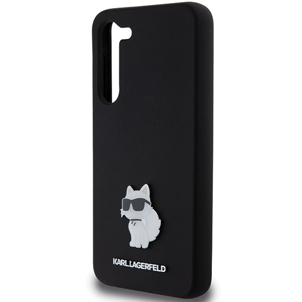 Karl Lagerfeld Silicone Choupette Metal Pin case for Samsung Galaxy S23+ - black