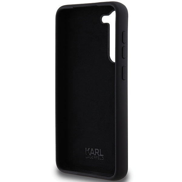 Karl Lagerfeld Silicone Karl&amp;Choupette Metal Pin case for Samsung Galaxy S23+ - black