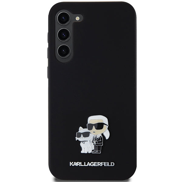 Karl Lagerfeld Silicone Karl&amp;Choupette Metal Pin case for Samsung Galaxy S23+ - black