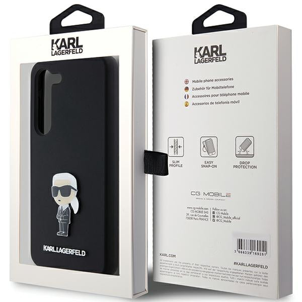 Karl Lagerfeld Silicone Ikonik Metal Pin case for Samsung Galaxy S23+ - black
