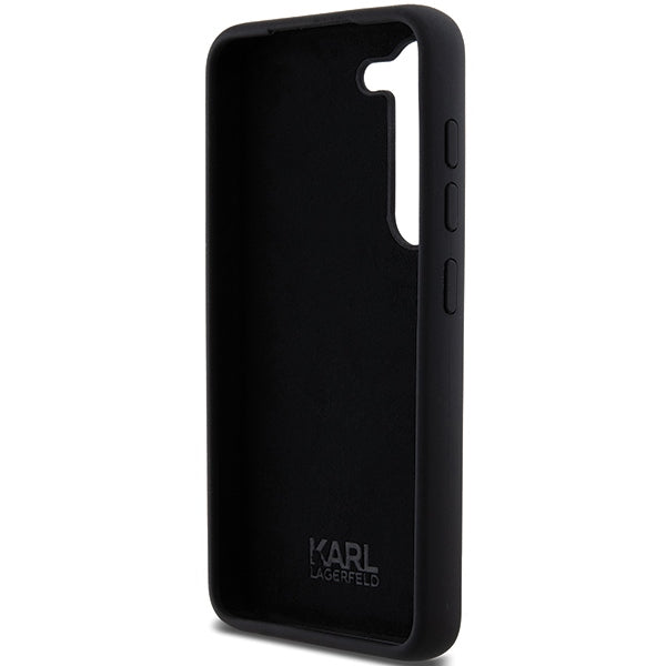 Karl Lagerfeld Silicone Karl&amp;Choupette Metal Pin case for Samsung Galaxy S23 - black