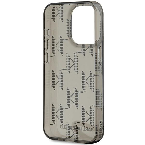 Karl Lagerfeld IML Mono KL Pattern &amp; Cord case for iPhone 15 Pro Max - black