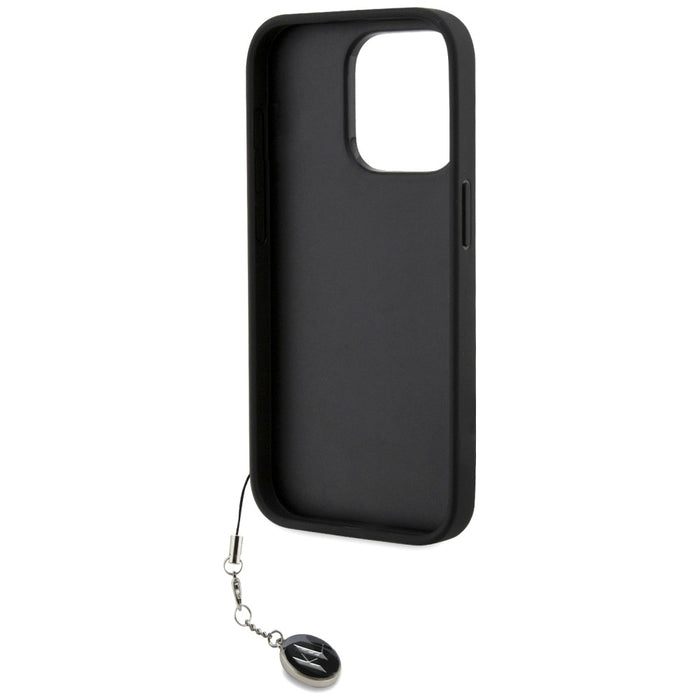 Karl Lagerfeld Saffiano Rhinestones &amp; Charm case for iPhone 15 Pro Max - black
