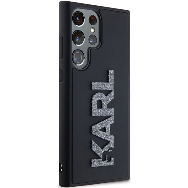 Karl Lagerfeld 3D Rubber Glitter Logo case for Samsung Galaxy S24 Ultra - black