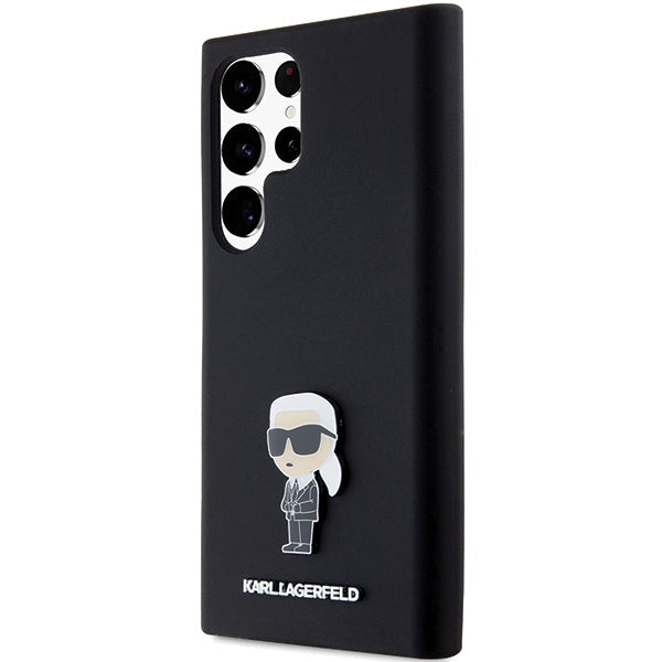Karl Lagerfeld Silicone Ikonik Metal Pin case for Samsung Galaxy S24 Ultra - black