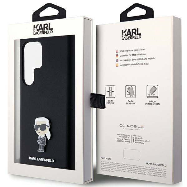 Karl Lagerfeld Silicone Ikonik Metal Pin case for Samsung Galaxy S24 Ultra - black