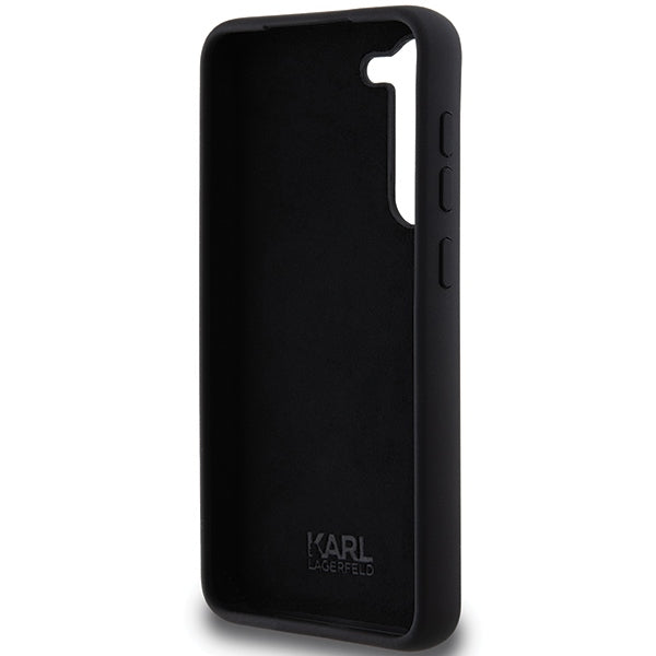 Karl Lagerfeld Silicone Choupette Metal Pin case for Samsung Galaxy S24+ - black