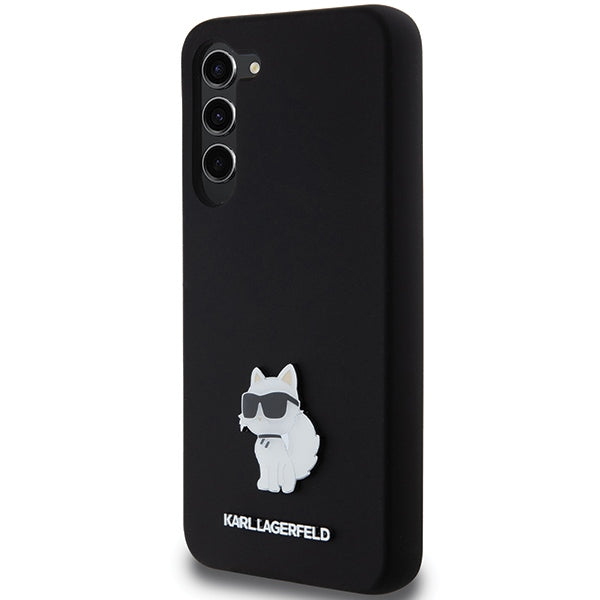 Karl Lagerfeld Silicone Choupette Metal Pin case for Samsung Galaxy S24+ - black