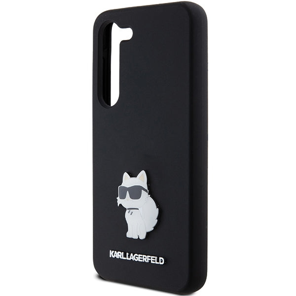 Karl Lagerfeld Silicone Choupette Metal Pin case for Samsung Galaxy S24 - black