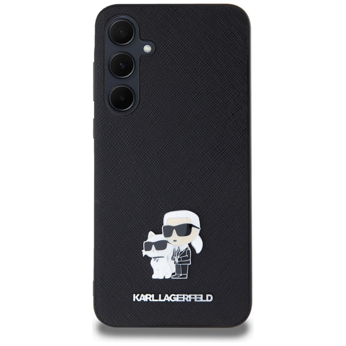 Karl Lagerfeld Saffiano Karl&amp;Choupette Pin case for Samsung Galaxy A35 - black