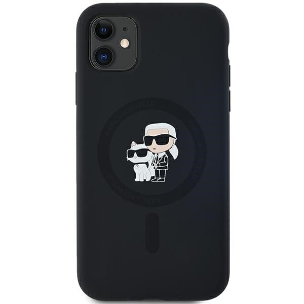 Karl Lagerfeld Silicone Karl&amp;Choupette MagSafe case for iPhone 11 / Xr - black