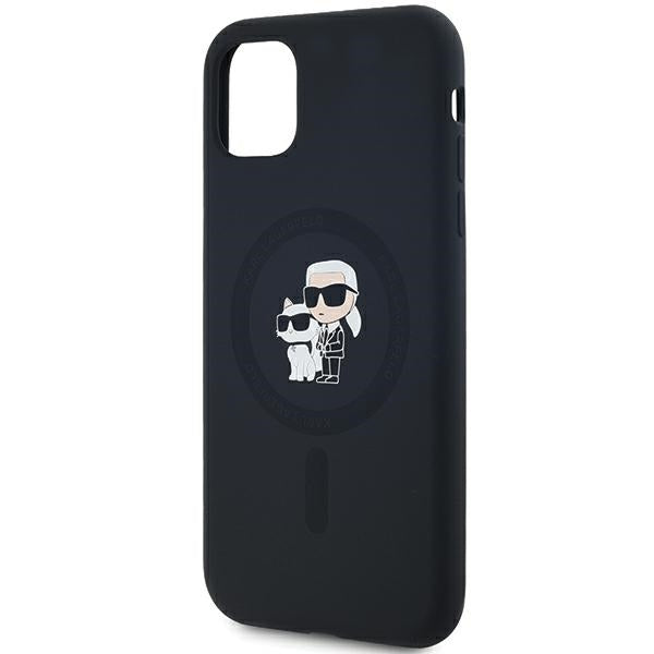 Karl Lagerfeld Silicone Karl&amp;Choupette MagSafe case for iPhone 11 / Xr - black