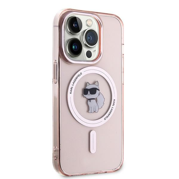 Karl Lagerfeld IML Choupette MagSafe case for iPhone 14 Pro Max - pink