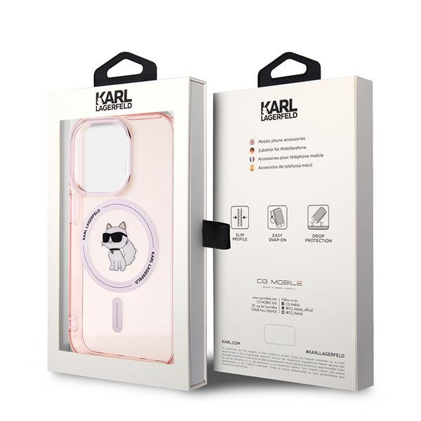 Karl Lagerfeld IML Choupette MagSafe case for iPhone 14 Pro Max - pink