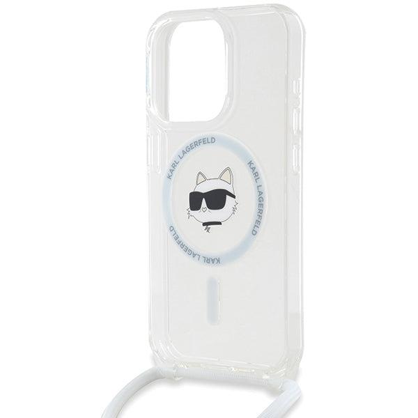 Karl Lagerfeld IML Choupette Head &amp; Cord MagSafe case for iPhone 15 Pro - transparent