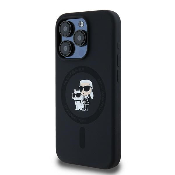 Karl Lagerfeld Silicone Karl&amp;Choupette MagSafe case for iPhone 15 Pro - black