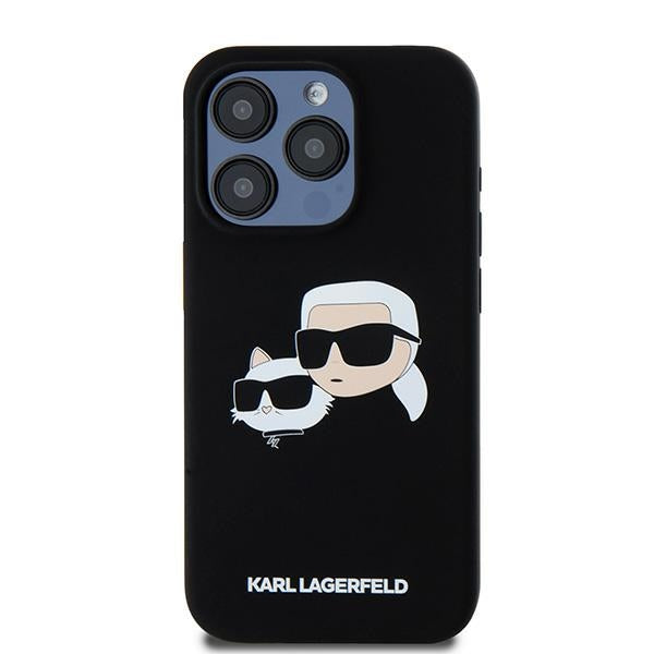 Karl Lagerfeld Silicone Karl&amp;Choupette MagSafe case for iPhone 15 Pro - black