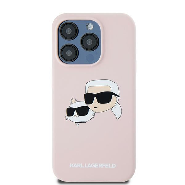 Karl Lagerfeld Silicone Karl&amp;Choupette MagSafe case for iPhone 15 Pro - pink