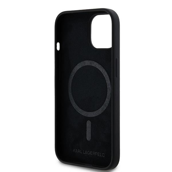 Karl Lagerfeld Silicone Karl&amp;Choupette MagSafe case for iPhone 15 Plus / 14 Plus - black
