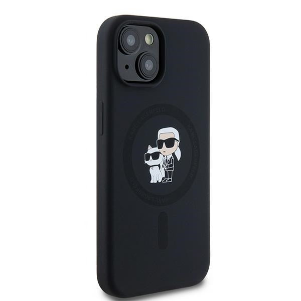 Karl Lagerfeld Silicone Karl&amp;Choupette MagSafe case for iPhone 15 Plus / 14 Plus - black