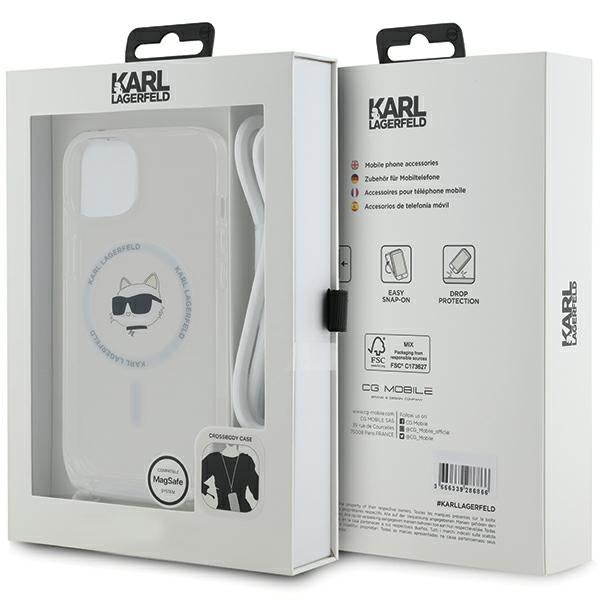 Karl Lagerfeld IML Choupette Head&amp;Cord MagSafe case for iPhone 15 / 14 / 13 - transparent
