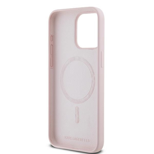 Karl Lagerfeld Silicone Karl&amp;Choupette Ring MagSafe case for iPhone 15 Pro Max - pink