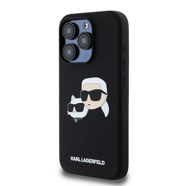 Karl Lagerfeld Silicone Karl&amp;Choupette MagSafe case for iPhone 15 Pro Max - black