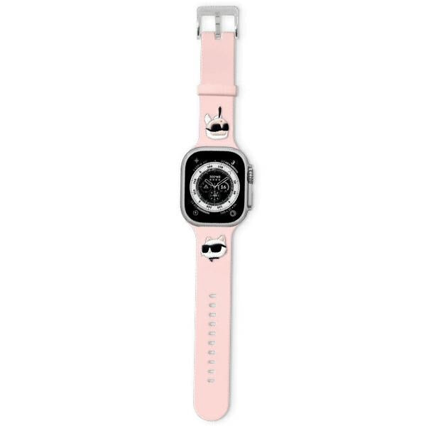 Karl Lagerfeld 3D Rubber Karl&amp;Choupette Heads strap for Apple Watch 38/40/41mm - pink