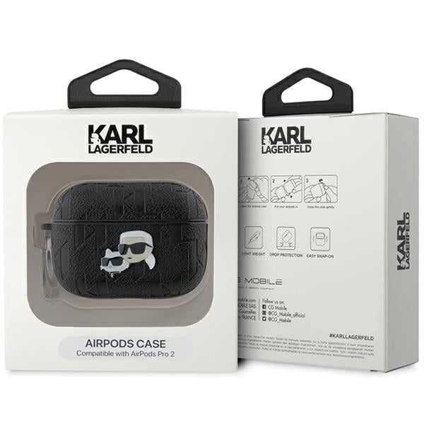 Karl Lagerfeld Monogram Karl & Choupette Head case for AirPods Pro 2 - black