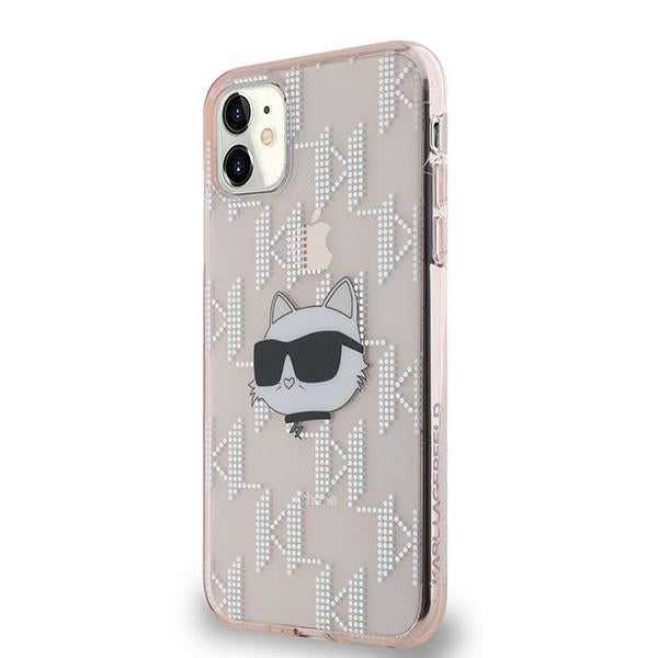 Karl Lagerfeld IML Choupette Head & Monogram case for iPhone 11 / Xr - pink